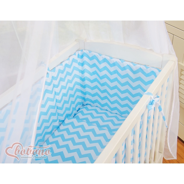 Lit de Cododo avec Linge Complet Bleu Chevron