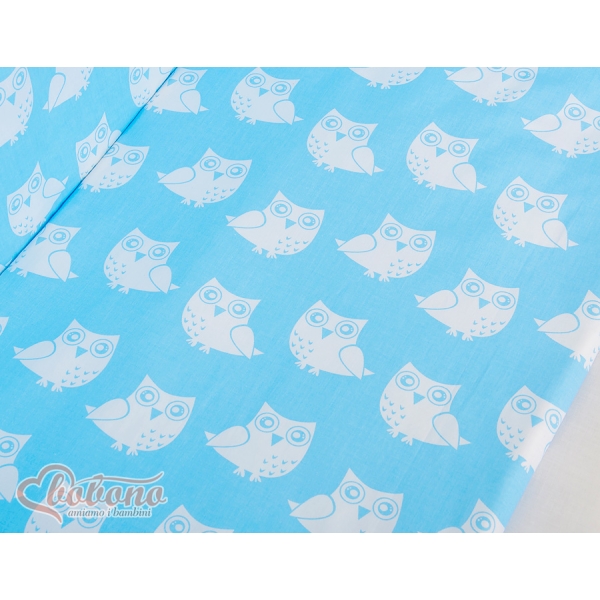 Lit de Cododo avec Linge Complet Bleu Hiboux