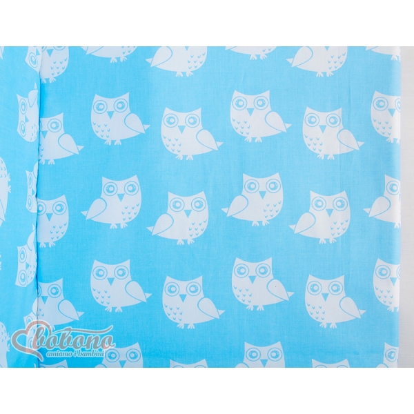 Lit de Cododo avec Linge Complet Bleu Hiboux