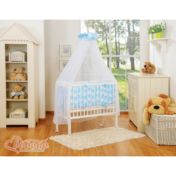 Lit de Cododo avec Linge Complet Bleu Hiboux