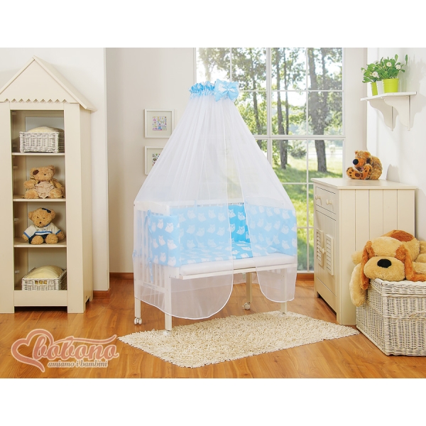 Lit de Cododo avec Linge Complet Bleu Hiboux