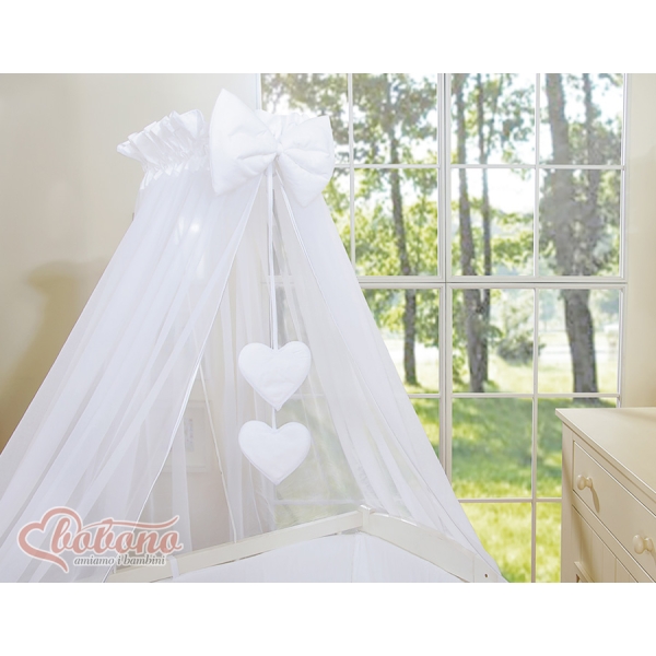 Lit de Cododo avec Matelas et Ensemble de Linge de Lit Blanc Cœurs