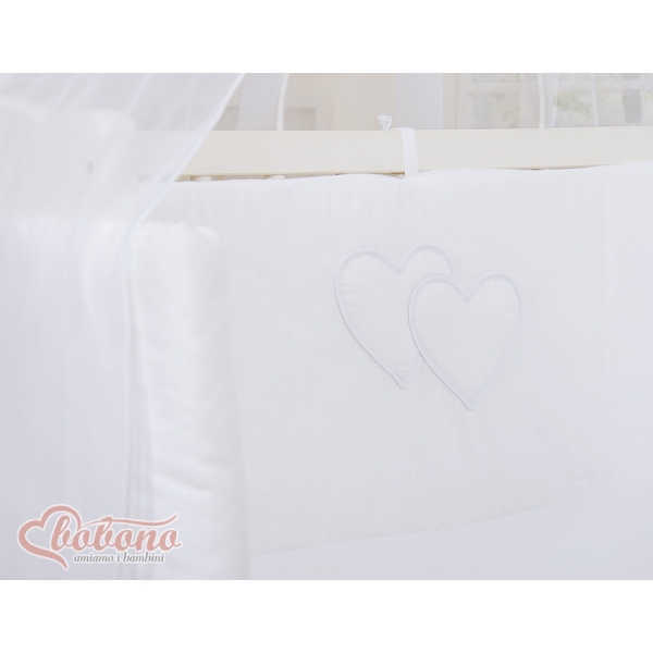 Lit de Cododo avec Matelas et Ensemble de Linge de Lit Blanc Cœurs
