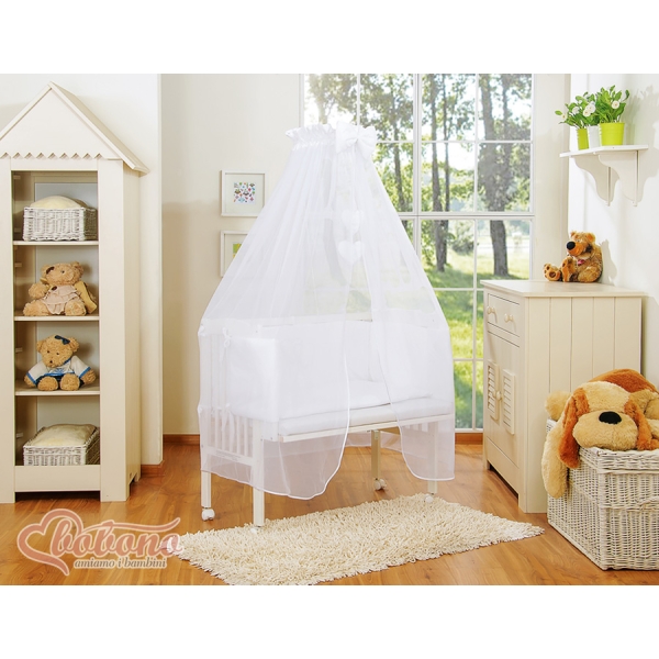 Lit de Cododo avec Matelas et Ensemble de Linge de Lit Blanc Cœurs