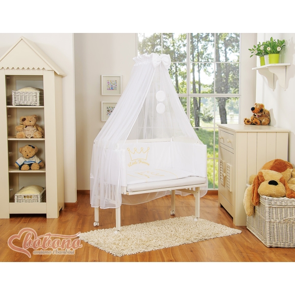 Lit de Cododo avec Matelas et Ensemble de Linge de Lit Blanc Prince / Princess