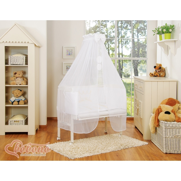 Lit de Cododo avec Matelas et Ensemble de Linge de Lit Blanc Prince / Princess