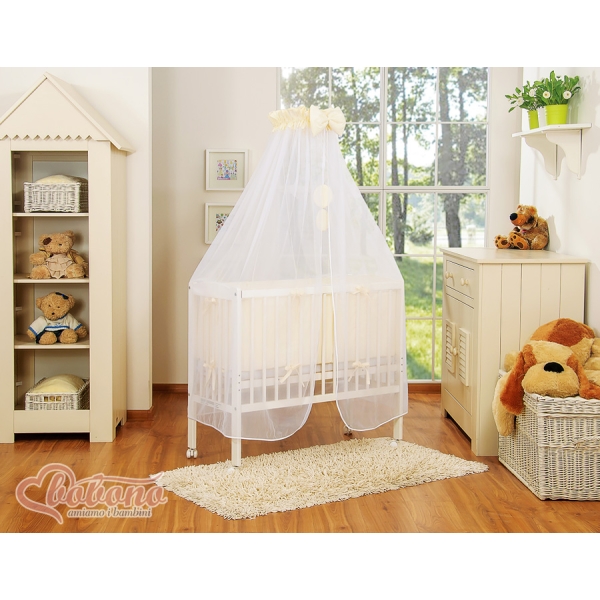 Lit de Cododo avec Matelas et Ensemble de Linge de Lit Crème Prince / Princess