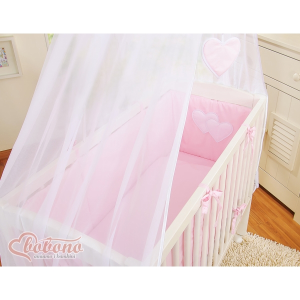 Lit de Cododo avec Matelas et Ensemble de Linge de Lit Rose Cœurs