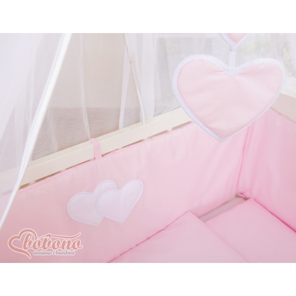 Lit de Cododo avec Matelas et Ensemble de Linge de Lit Rose Cœurs