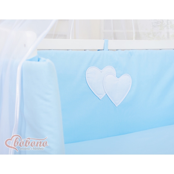 Lit de Cododo avec Textile Complet Bleu Cœurs