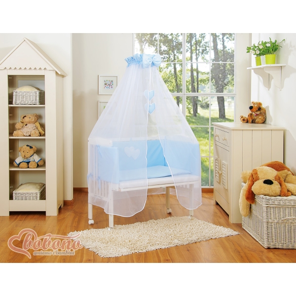 Lit de Cododo avec Textile Complet Bleu Cœurs
