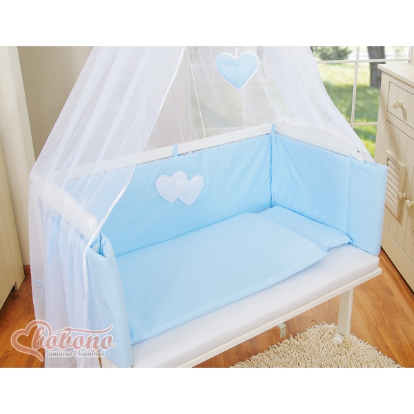 Lit de Cododo avec Textile Complet Bleu Cœurs