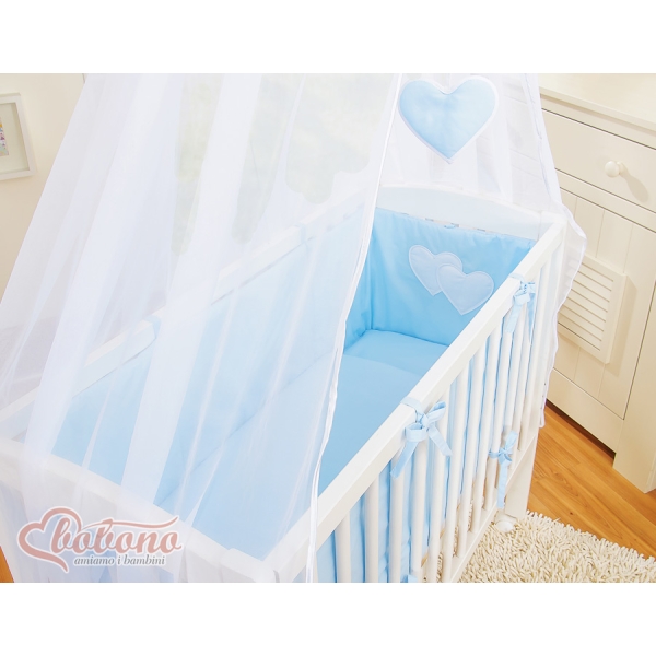 Lit de Cododo avec Textile Complet Bleu Cœurs