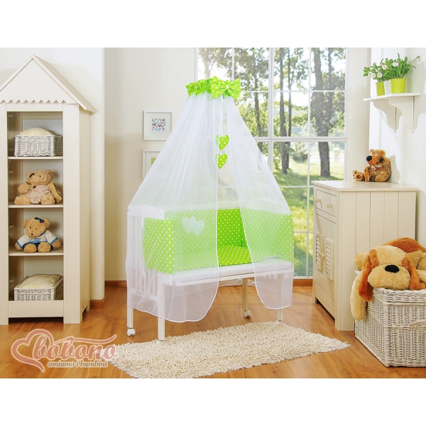 Lit de Cododo avec Textile Complet Vert à Pois Cœurs