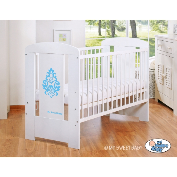 Lit pour Bébé 120x60 Blanc Bleu Glamour