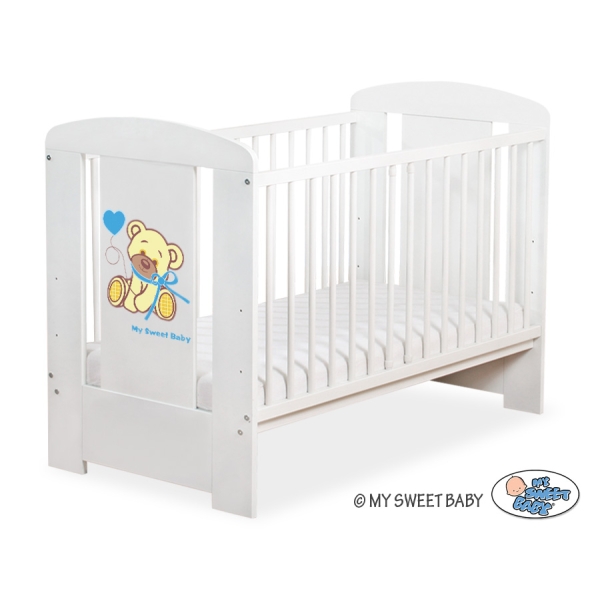 Lit pour Bébé 120x60 cm Blanc Bleu Papillon