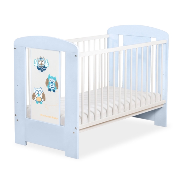 Lit pour Bébé 120x60 cm Bleu Hiboux