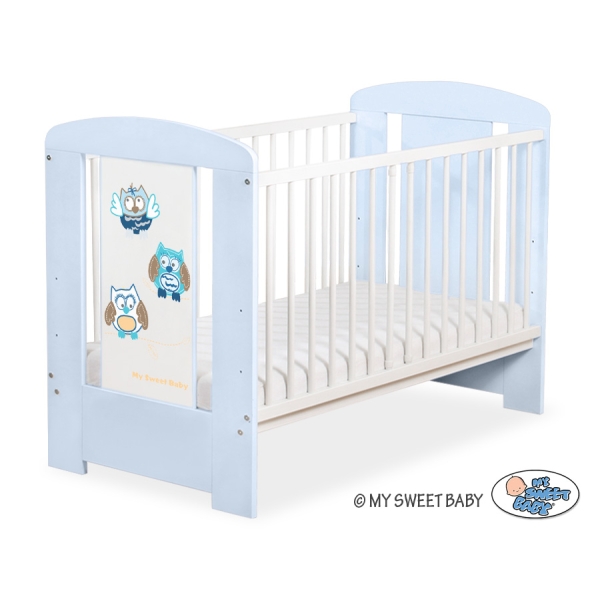 Lit pour Bébé 120x60 cm Bleu Hiboux
