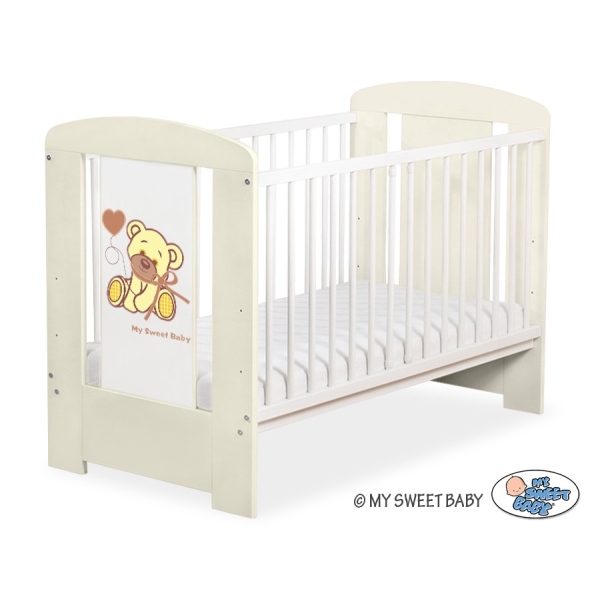 Lit pour Bébé 120x60 cm Crème Papillon