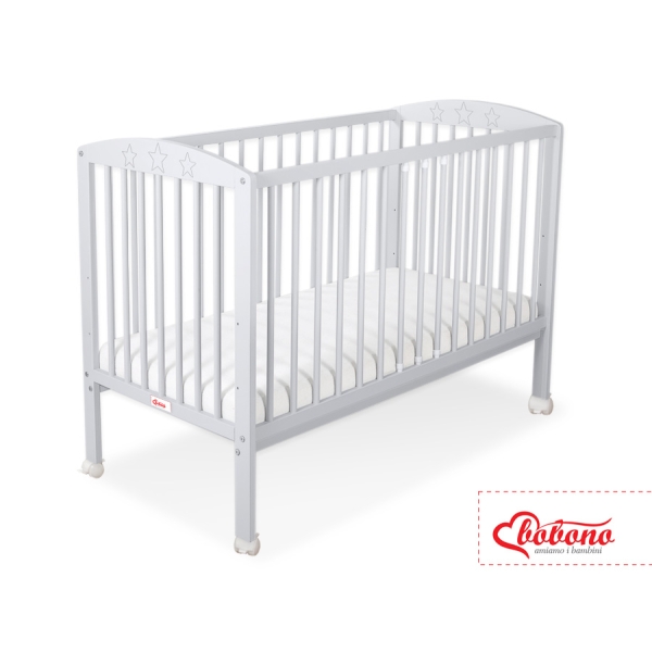 Lit pour Bébé 120x60 cm Gris étoiles