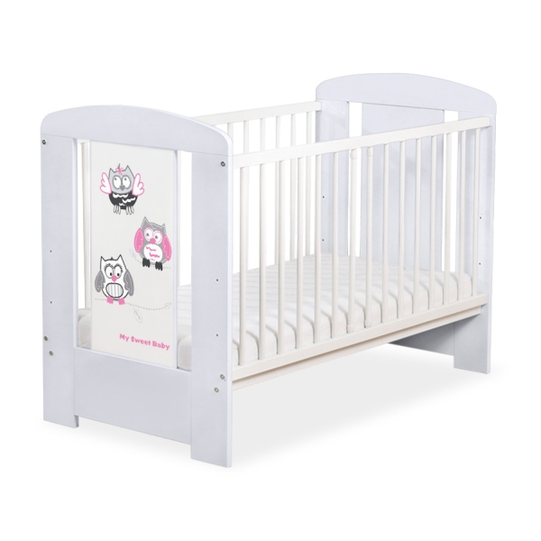 Lit pour Bébé 120x60 cm Gris Hiboux