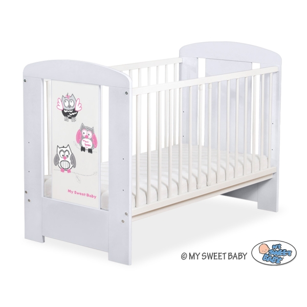 Lit pour Bébé 120x60 cm Gris Hiboux