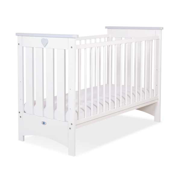 Lit pour Bébé 120x60 cm Lorenzo Blanc Gris