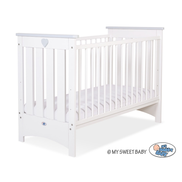 Lit pour Bébé 120x60 cm Lorenzo Blanc Gris