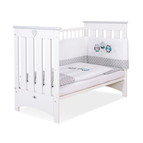 Lit pour Bébé 120x60 cm Lorenzo Blanc Gris