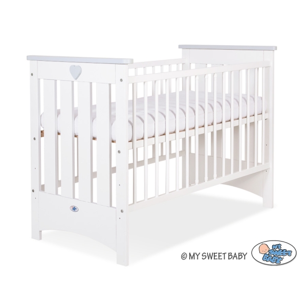 Lit pour Bébé 120x60 cm Lorenzo Blanc Gris