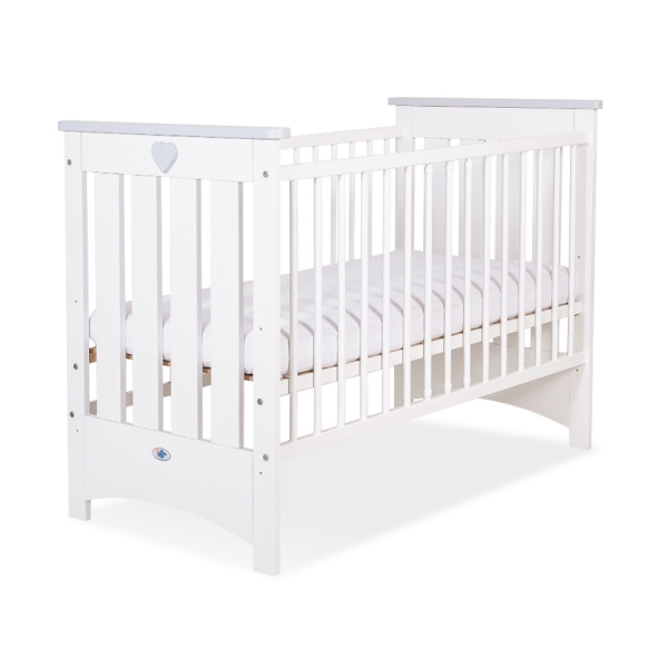 Lit pour Bébé 120x60 cm Lorenzo Blanc Gris