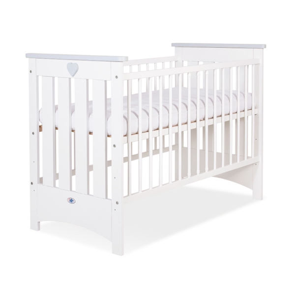 Lit pour Bébé 120x60 cm Lorenzo Blanc Gris