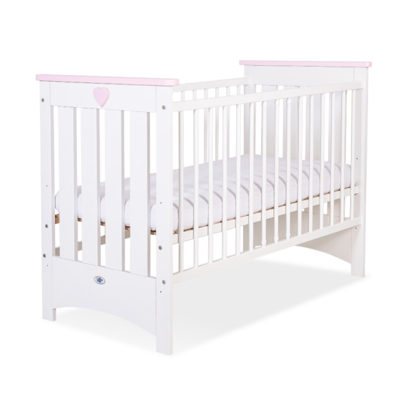 Lit pour Bébé 120x60 cm Lorenzo Rose Blanc