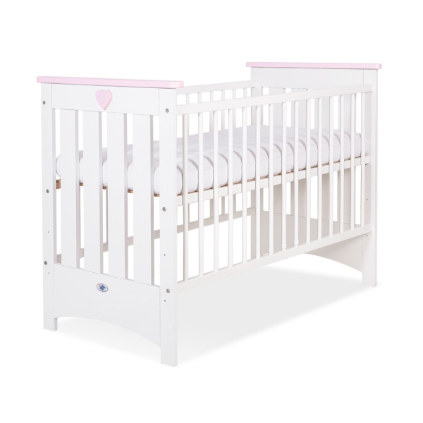 Lit pour Bébé 120x60 cm Lorenzo Rose Blanc