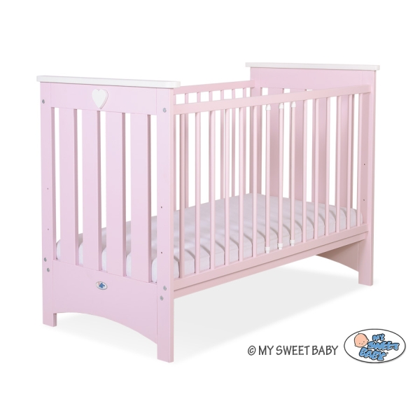 Lit pour Bébé 120x60 cm Lorenzo Rose Rose pour Fille