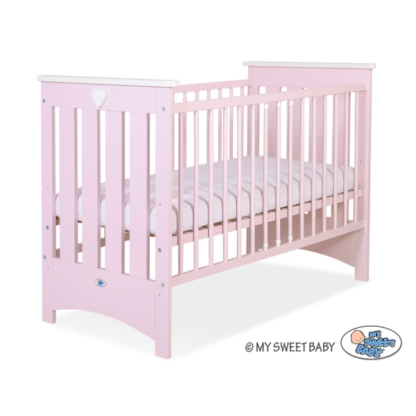 Lit pour Bébé 120x60 cm Lorenzo Rose Rose pour Fille