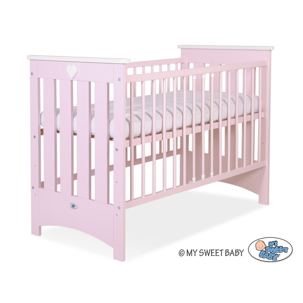 Lit pour Bébé 120x60 cm Lorenzo Rose Rose pour Fille