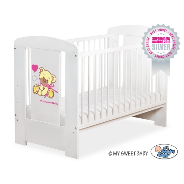 Lit pour Bébé 120x60 cm Rose Blanc Papillon