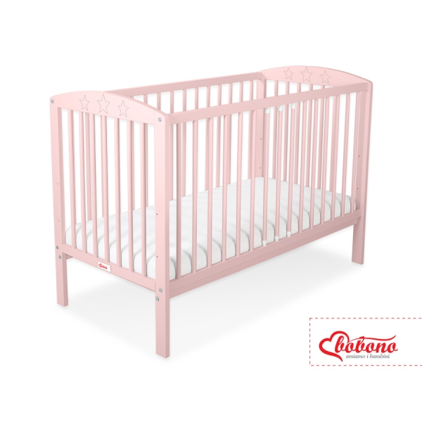 Lit pour Bébé 120x60 cm Rose Poudré étoiles