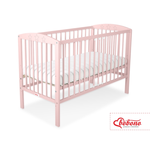 Lit pour Bébé 120x60 cm Rose Poudré étoiles
