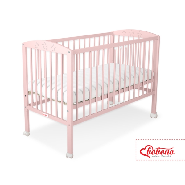 Lit pour Bébé 120x60 cm Rose Poudré étoiles