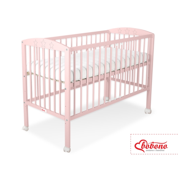 Lit pour Bébé 120x60 cm Rose Poudré étoiles
