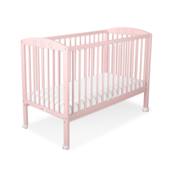 Lit pour Bébé 120x60 cm Rose Poudré étoiles