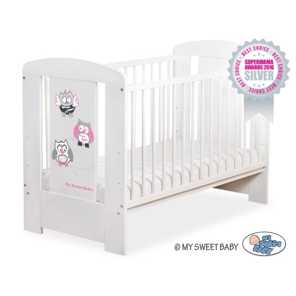 Lit pour Bébé 60x120 cm Blanc Hiboux