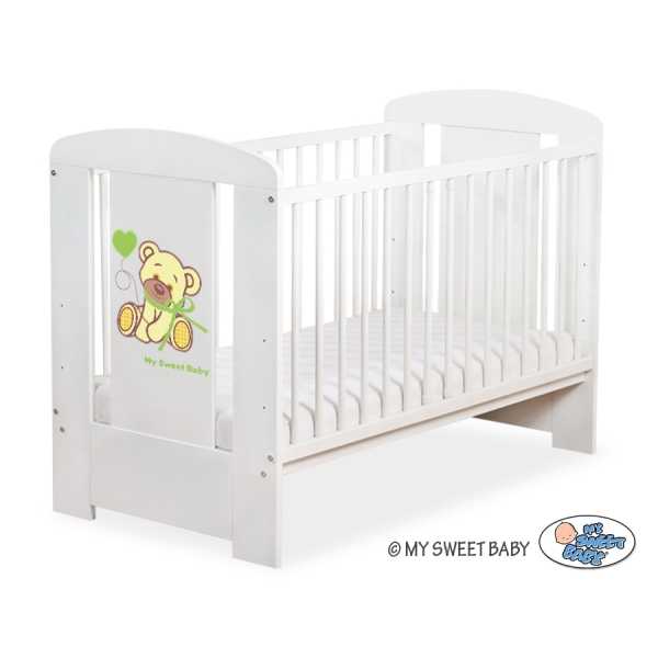 Lit pour Bébé 60x120 cm Blanc Vert Papillon