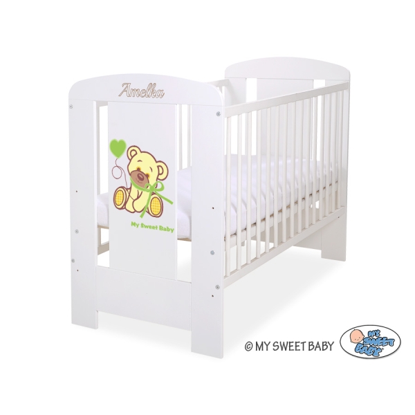 Lit pour Bébé 60x120 cm Blanc Vert Papillon