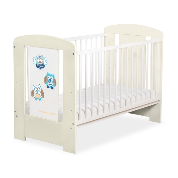 Lit pour Bébé 60x120 cm Crème Hiboux