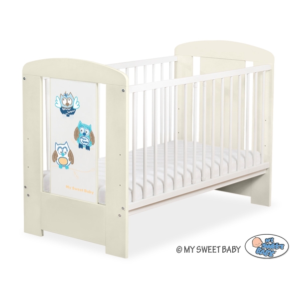 Lit pour Bébé 60x120 cm Crème Hiboux