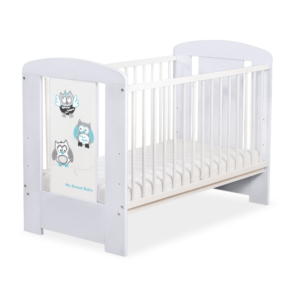 Lit pour Bébé 60x120 cm Gris Hiboux