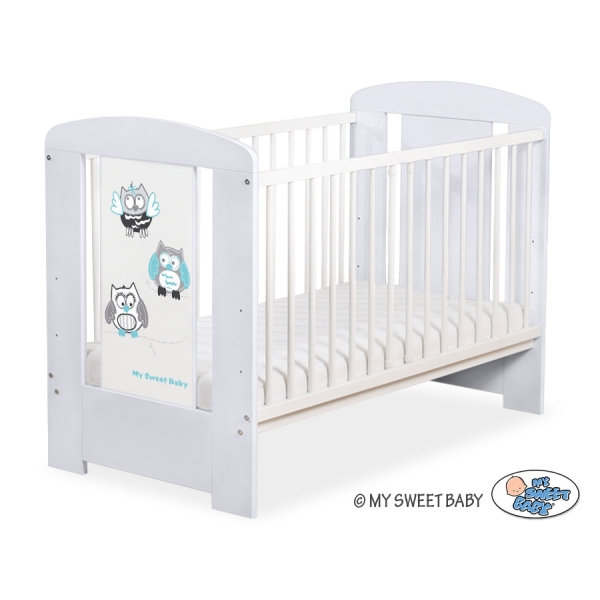 Lit pour Bébé 60x120 cm Gris Hiboux